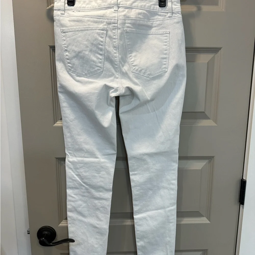 White House/Black Market White Women's Distressed Cropped Jeans Size 2 - Picture 2 of 7